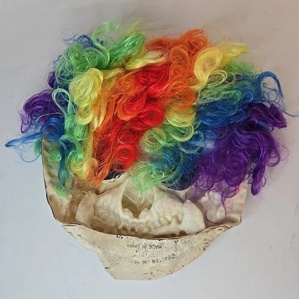 Vintage Scary‎ Clown Mask With Wig by easter unlimited